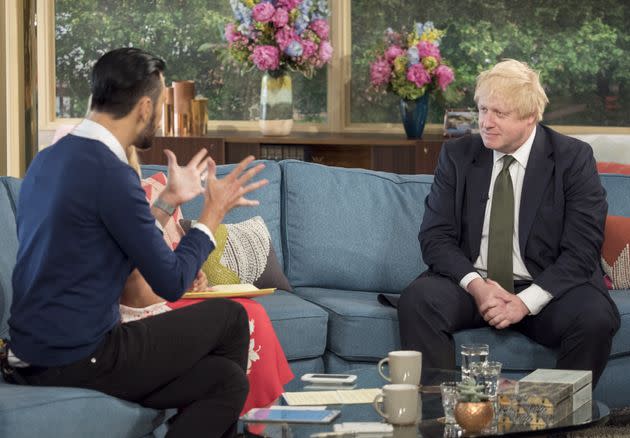 This was Johnson's first-ever appearance on This Morning, and would later be interviewed on the show as prime minister (Photo: Ken McKay/ITV/Shutterstock)