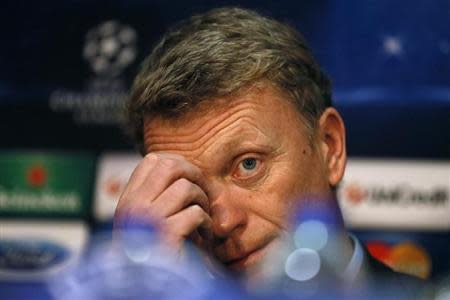 Manchester United's manager David Moyes looks on during a news conference at Old Trafford in Manchester, northern England March 31, 2014. REUTERS/Stefan Wermuth