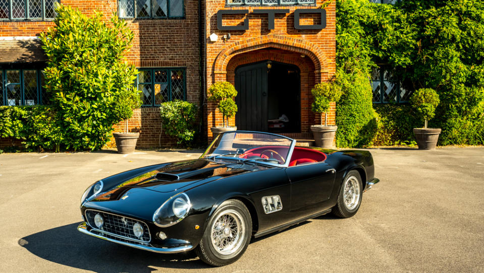 While Ferrari’s original model has reached eight figures at auction, the GTO Engineering replica costs GTO Engineering's replica of the Ferrari 250 GT SWB California Spyder. million. - Credit: Photo by Barry Hayden, courtesy of GTO Engineering.