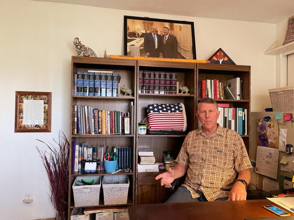 Former Sen. David Farnsworth at his home in Mesa, Arizona on July 13, 2022.