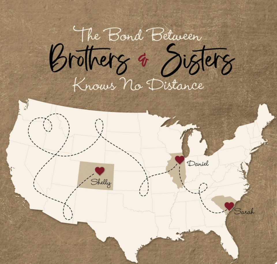 Going away gift ideas - sibling map