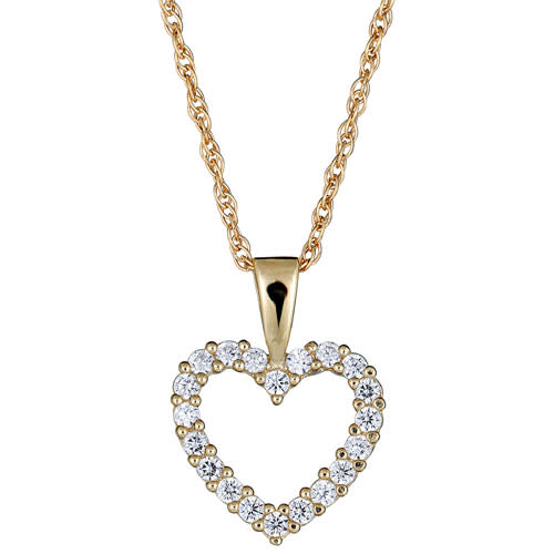 Le Reve Collection Cubic Zirconia & Yellow Gold Heart Pendant. Image via Best Buy.