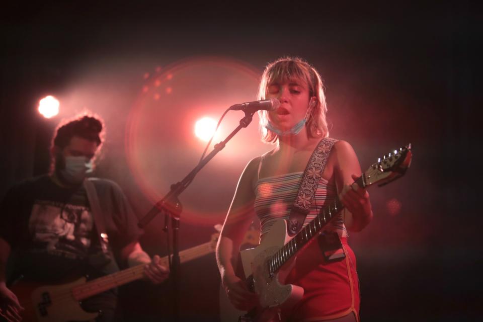 Anthony Vaccaro and Lili Trifilio of Beach Bunny do a soundcheck in Chicago in July.