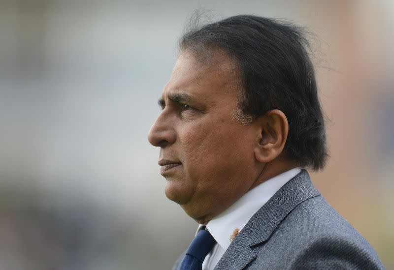 Former cricketer Gavaskar looks on as he performs his television duties during the ICC Champions Trophy group B match between India and Pakistan at Edgbaston cricket ground, Birmingham