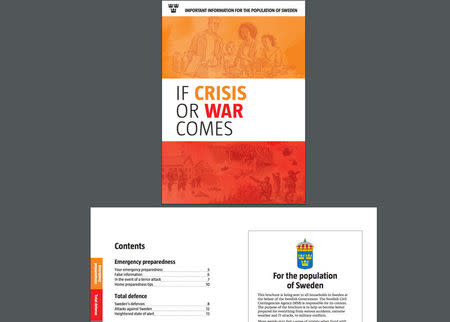 A leaflet issued by Sweden's government to its citizens with the advisory for crisis of conflict situations is seen in this screenshot obtained by Reuters May 21, 2018. Government of Sweden/Handout via REUTERS