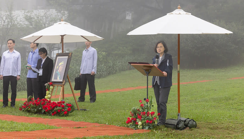 總統蔡英文今（7）日出席「鄭南榕殉道35周年追思紀念會」。   圖：總統府提供