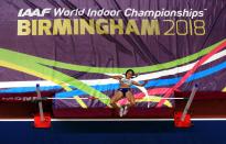 <p>Great Britain’s Katarina Johnson-Thompson competes in the high jump as she bids for pentathlon glory at the World Indoor Championships in Birmingham. The Liverpool athlete bounced back from a tough couple of years to win gold before going on to add the Commonwealth title and European silver in the heptathlon. (Simon Cooper/PA). </p>