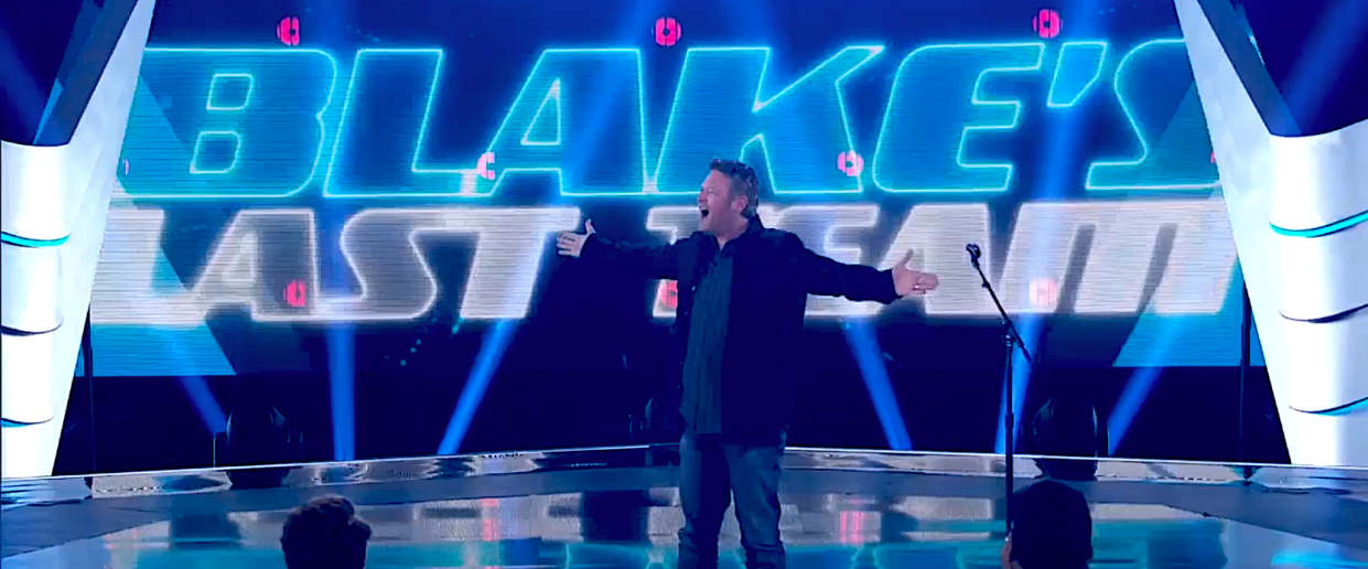 Exiting coach Blake Shelton completes his last round ever of Blind Auditions on 'The Voice.' (Photo: NBC)