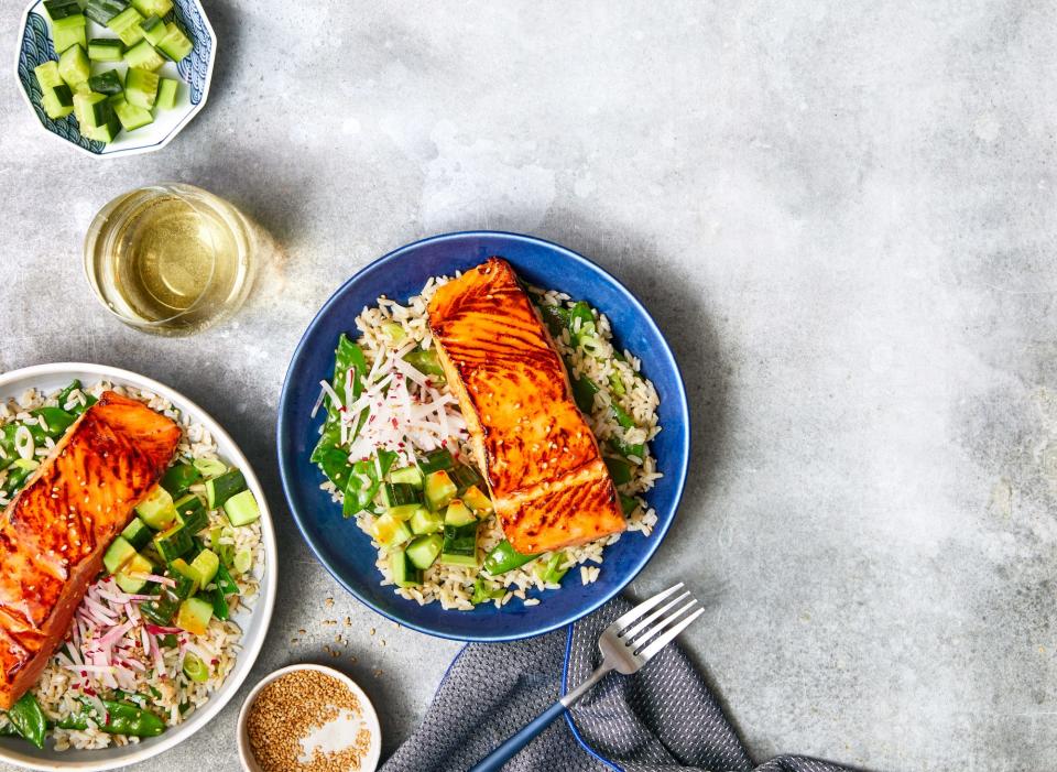 Sweet-and-Spicy Salmon Rice Bowl