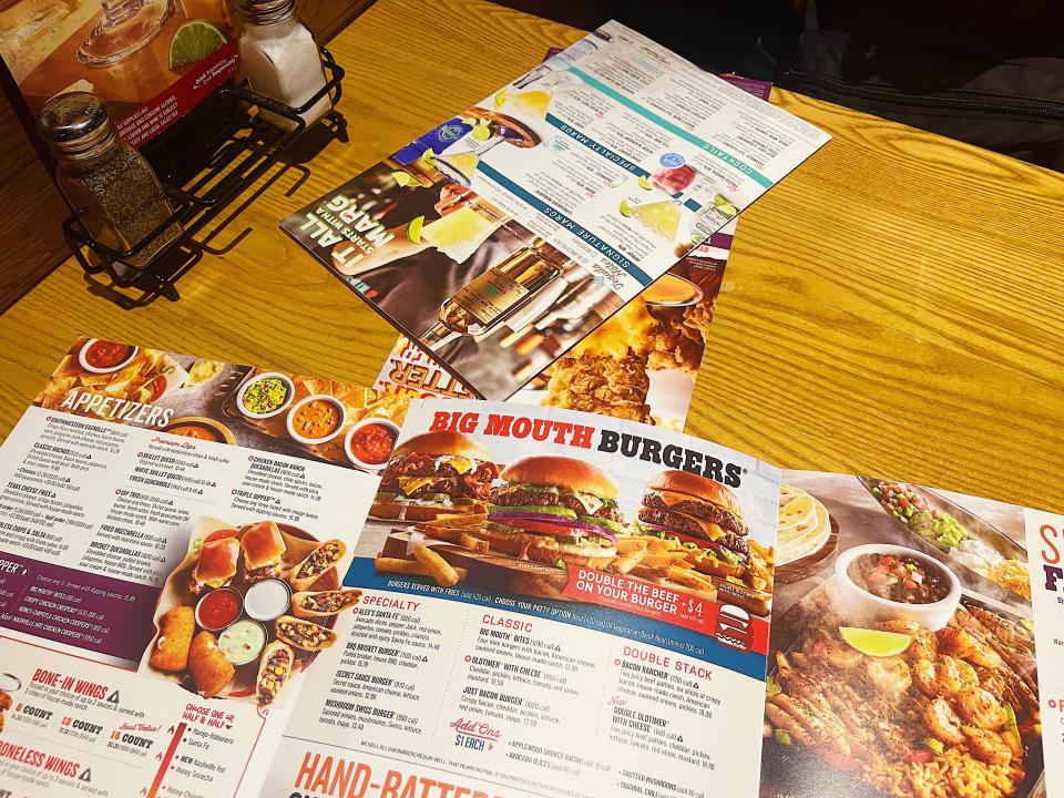 chilis restaurant menus