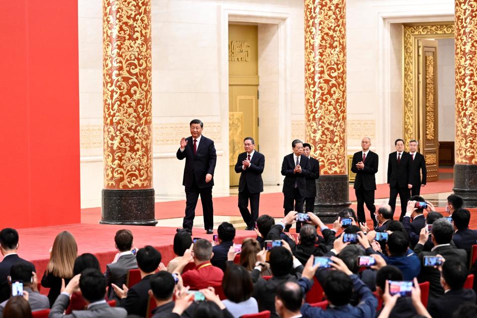 Xi Jinping unveils the other six members of the Politburo Standing Committee.