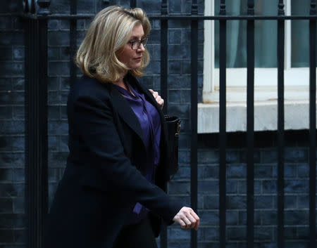 Britain's Secretary of State for International Development Penny Mordaunt leaves 10 Downing Street, in London, Britain October 16, 2018. REUTERS/Hannah McKay