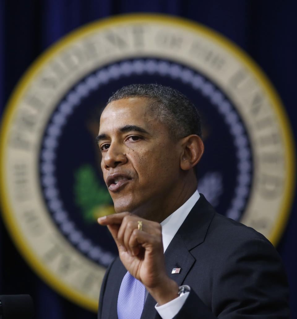 U.S. President Obama gives remarks at an event on Expanding College Opportunity in Washington