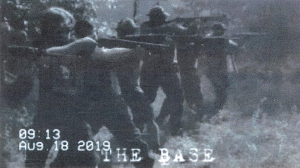 Screenshot of video showing the white supremacist group 