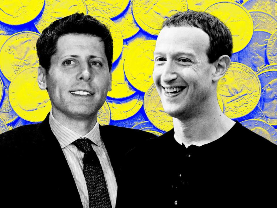 Sam Altman (left) and Mark Zuckerberg (right).