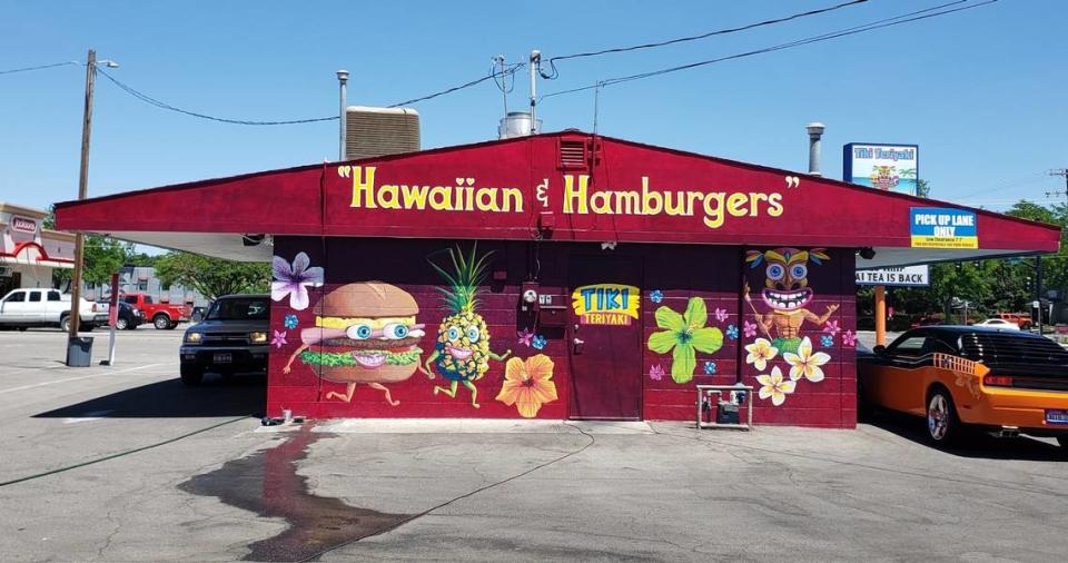 The colorful building of Tiki Teriyaki Burger Time beckons on the Boise Bench.