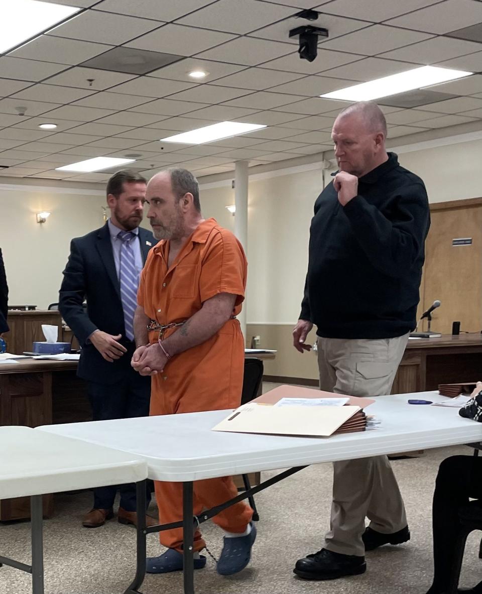 Richard Towe, pictured here in Madison County Superior Court Dec. 14, pleaded guilty to second-degree murder in the Sept. 22, 2021 homicide of 19-year-old Marshall resident Cody Garrett and was sentenced to a minimum of 25 years in prison.