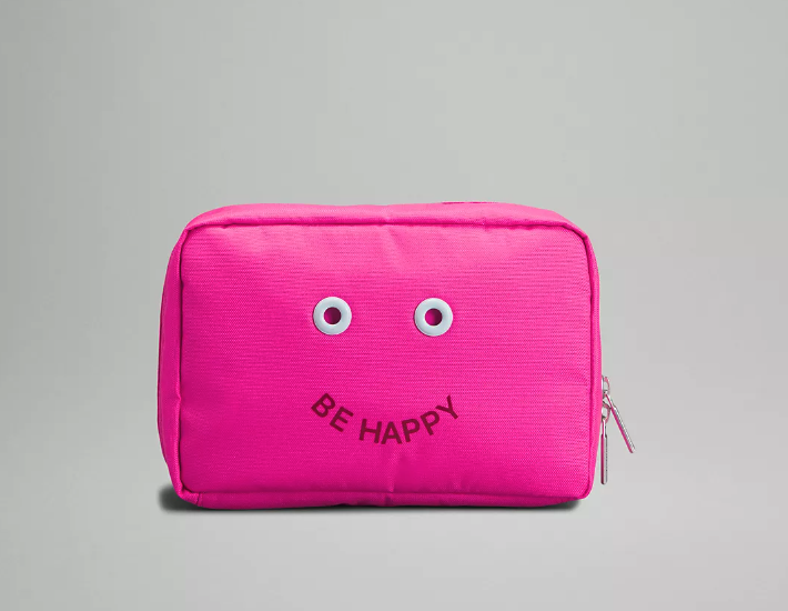 pink be happy lululemon Daily Essentials Large Pouch 5L.