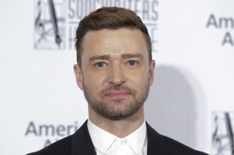 Justin Timberlake arrives on the red carpet at the 2019 Songwriters Hall of Fame in New York City. File Photo by John Angelillo/UPI