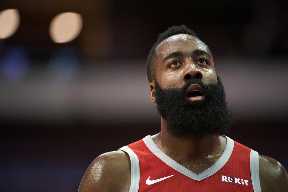 James Harden’s Houston Rockets are struggling in the NBA so far this season. (PHOTO: AP/Cooper Neill)