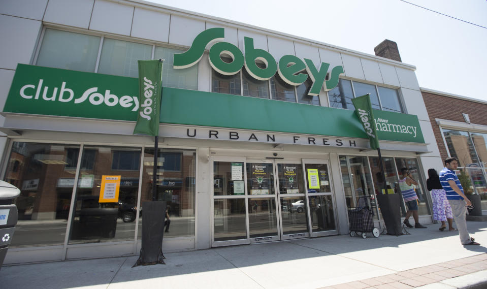 TORONTO, ON - JUNE 26  -Grocer Sobeys Inc. is set to announce on Thursday that it is closing underperforming stores and cutting jobs, including this store at Front St. and Sherbourne St., following its $5.8-billion acquisition of rival Safeway Canada as it looks for savings in an intensifying food fightJune 26, 2014.        (Bernard Weil/Toronto Star via Getty Images)