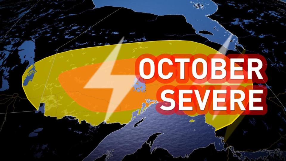 Rare mid-fall severe storm threat builds in Ontario on Sunday