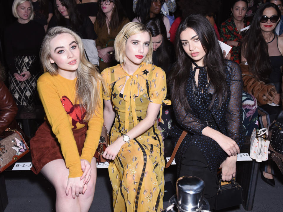 Sabrina Carpenter, Emma Roberts, and Charli XCX