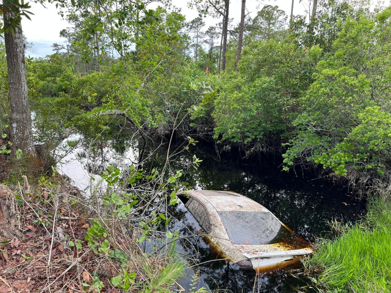 The Volusia Sheriff's Office shared this photo on Saturday, April 8, of the car belonging to missing Port Orange teacher Robert Heikka. Search crews discovered the vehicle that afternoon with a body inside.