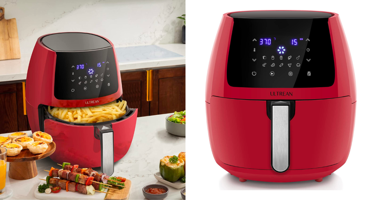 Save 34% on the ULTREAN 5.8 Quart Air Fryer ahead of Prime Day. Images via Amazon.