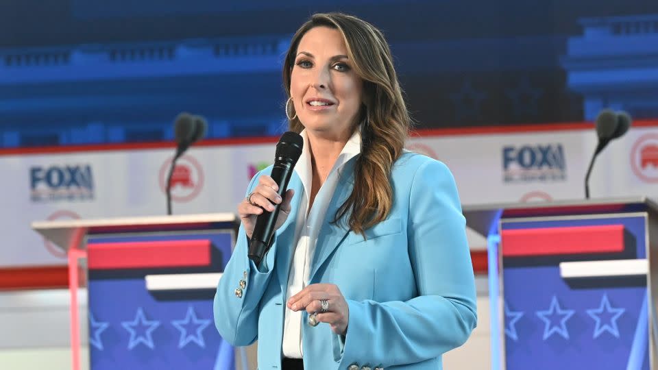 RNC Chairwoman Ronna McDaniel is seen at the Republican presidential primary debate at the Reagan Library in Simi Valley, California, on September 27, 2023. - Gilbert Flores/Variety/Getty Images