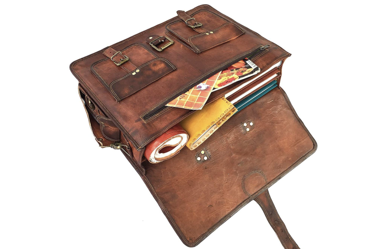 Handmade Leather Travel Messenger Bag