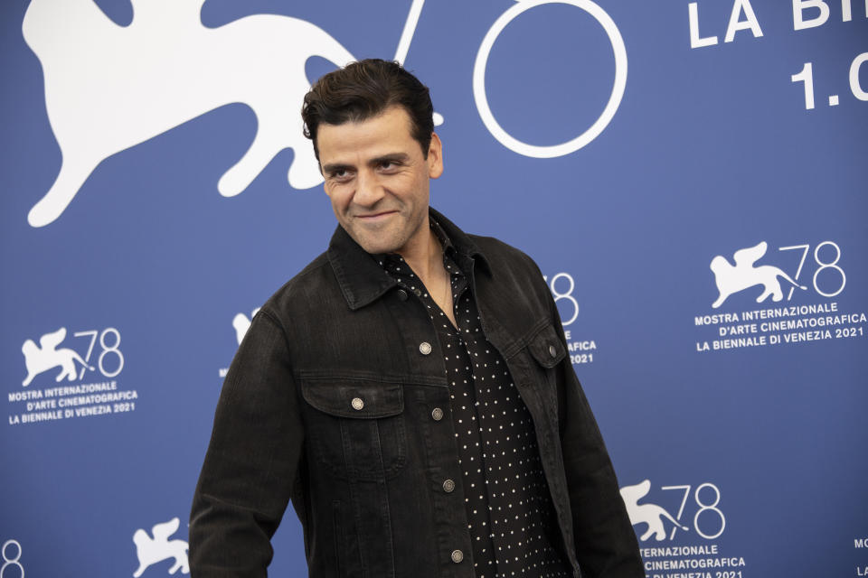Oscar Isaac poses for photographers at the photo call for the film 'Dune' during the 78th edition of the Venice Film Festival in Venice, Italy, Friday, Sep, 3, 2021. (Photo by Joel C Ryan/Invision/AP)