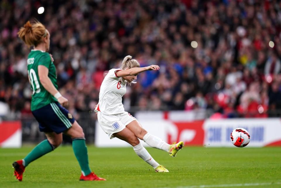 Alex Greenwood was denied by the crossbar (PA Wire)