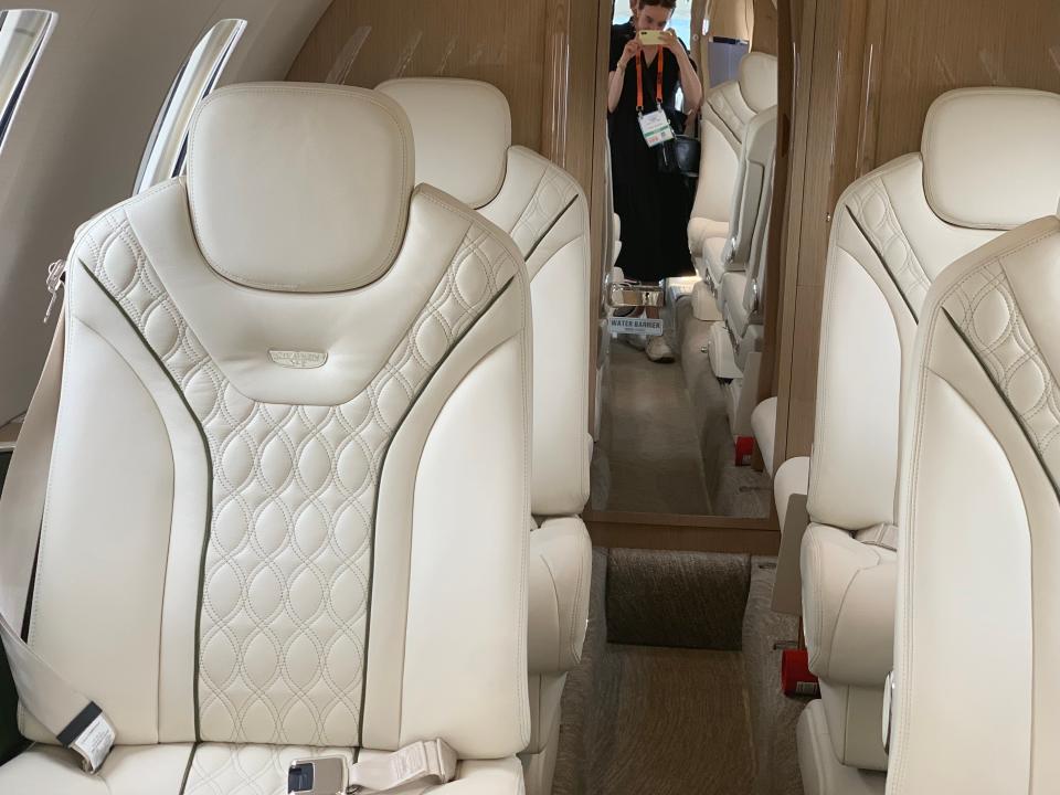 The seats inside the Cessna Citation XLS Gen2.