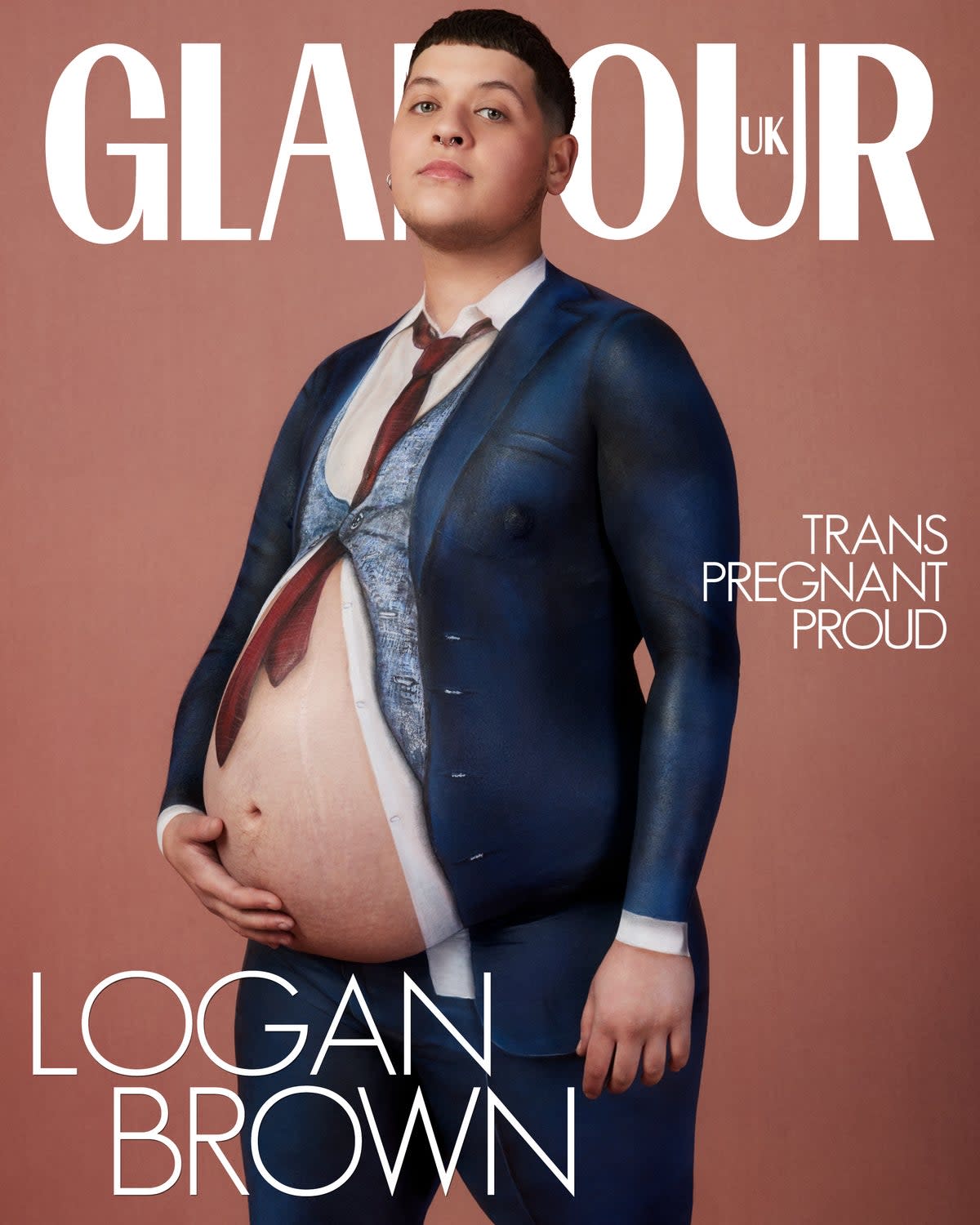 Logan Brown on the cover of Glamour UK’s June Pride issue (Glamour UK)