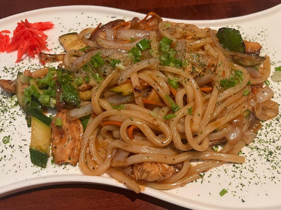 Plate of udon noodles