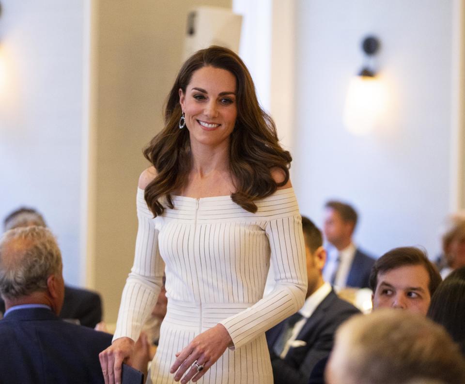 LONDON, ENGLAND - JUNE 12: Catherine, Duchess of Cambridge attends the first annual gala dinner in recognition of Addiction Awareness Week at Phillips Gallery on June 12, 2019 in London, England. HRH is Patron of Action on Addiction. (Photo by Ian Vogler - WPA Pool/Getty Images)