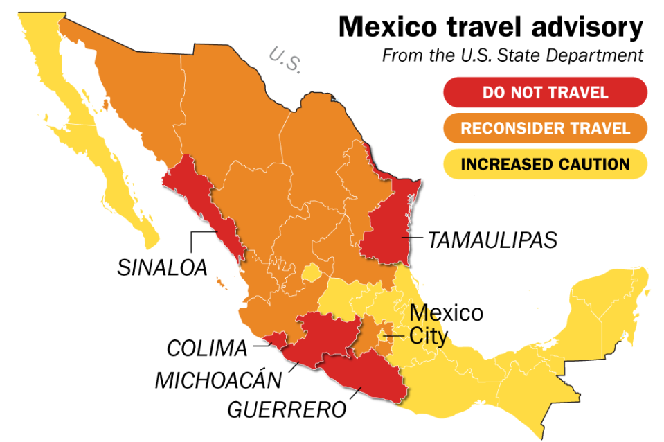 Mexico Travel Warning Map