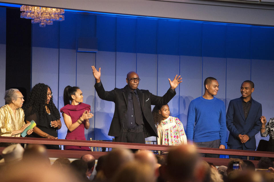 Dave Chappelle is honored with the Mark Twain Prize for American Humor at the Kennedy Center for the Performing Arts on Sunday, Oct. 27, 2019, in Washington. (Photo by Owen Sweeney/Invision/AP)