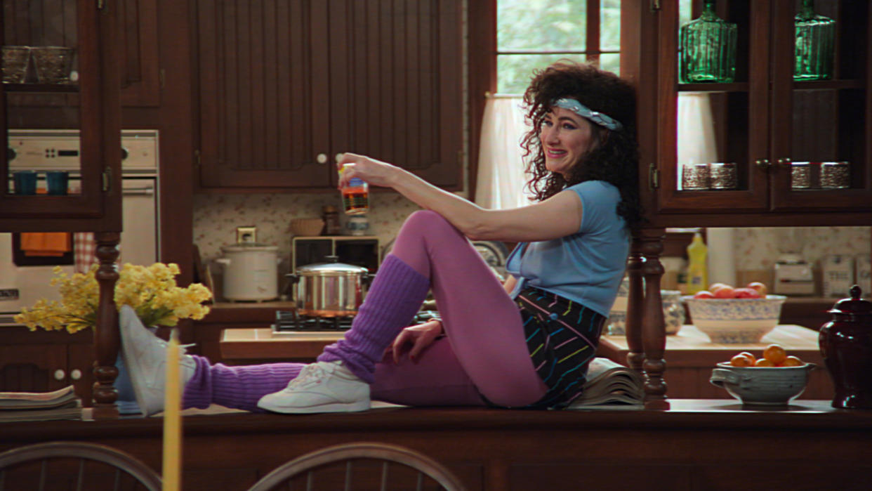 Kathryn Hahn as Agnes on a 1980s-set episode of 'WandaVision' (Photo: Disney+)