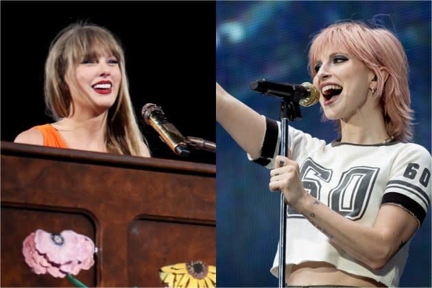 Taylor Swift and Hayley Williams during The Eras Tour 2024 - Credit: Kevin Mazur/Getty Images for TAS Rights Management; Xavi Torrent/TAS24/Getty Images for TAS Rights Management