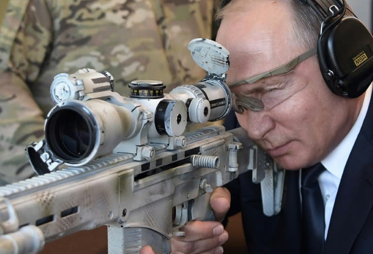 Vladimir Putin was visiting a military-themed park called Patriot when he showed off his sniper skills