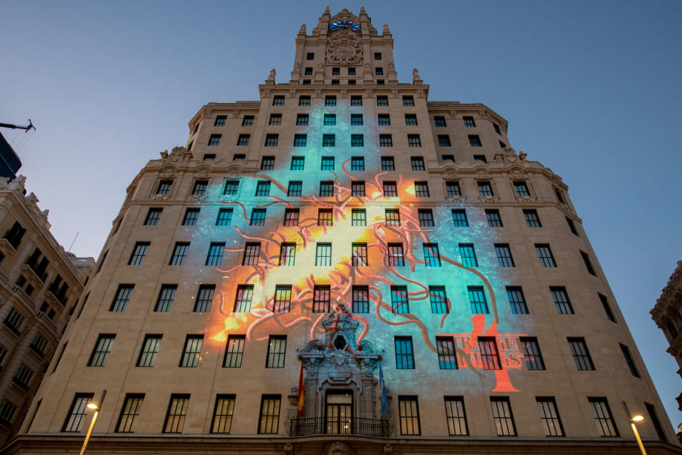 A photo of the rift at the Telefónica building in Madrid, Spain.