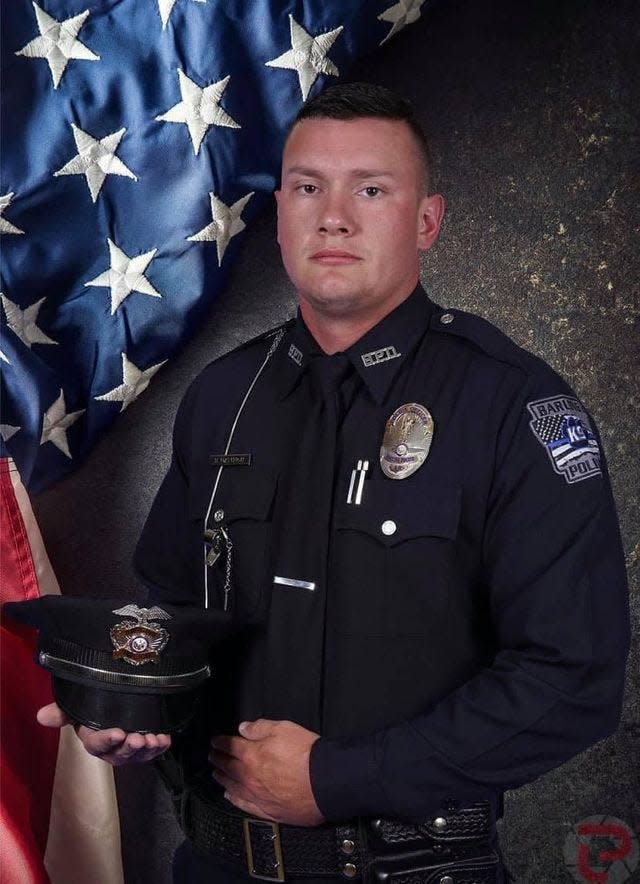 Barling, Arkansas police officer Nathan Mayhugh was recognized for helping save the life of a person who overdosed on fentanyl in 2021.
