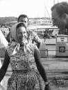 <p>Princess Margaret arrives at Porto Cervo in Sardinia, Italy before heading out on a yacht for a day in the sun in 1967. </p>