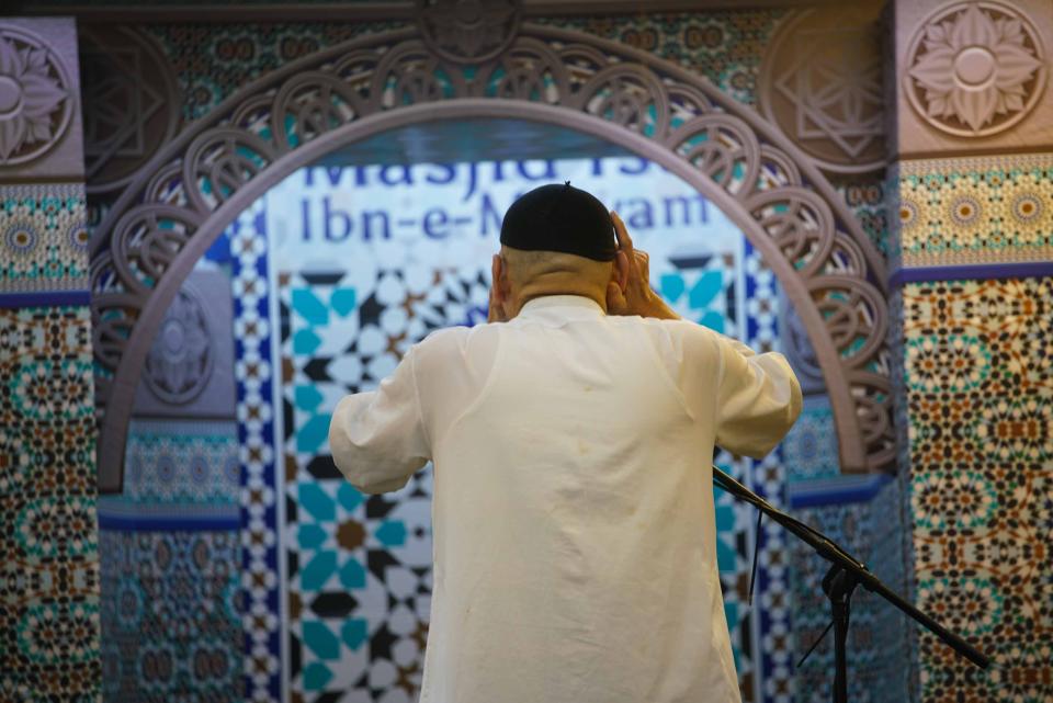 A local Muslim leader leads special prayer at Masjid Isa Ibn-e-Maryam mosque on a Friday afternoon, to commemorate the victims of the terror attack in New Zealand in 2019.
