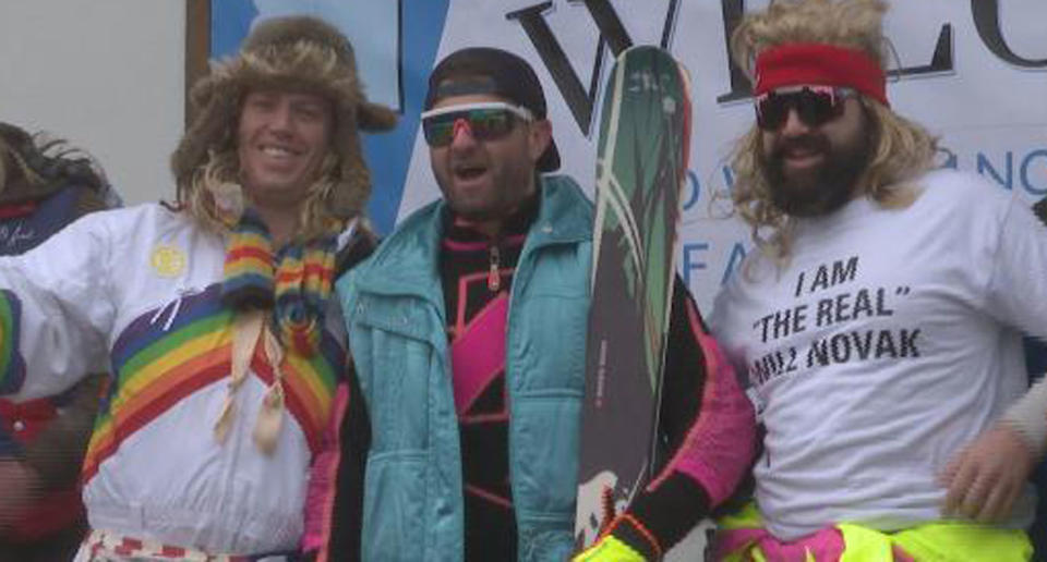 Mr Novak with groom-to-be Angelo Onello (centre) and the other Will Novak (right) at the bachelor party in Vermont over the weekend. Source: WCAX 3