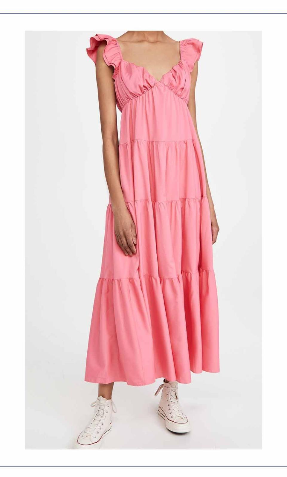 Ruffle Sleeve Maxi Dress