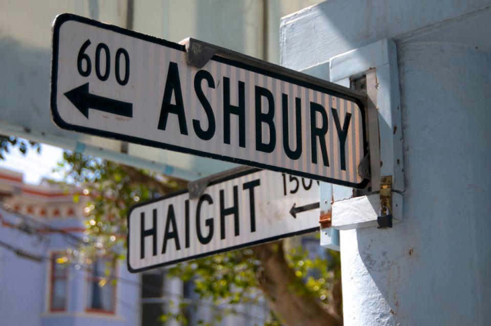 Haight of hippiedom: were it not for the Swinging Sixties, this intersection may never have been widely known (Getty)