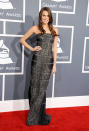 Allison Williams arrive at the 55th Annual Grammy Awards at the Staples Center in Los Angeles, CA on February 10, 2013.